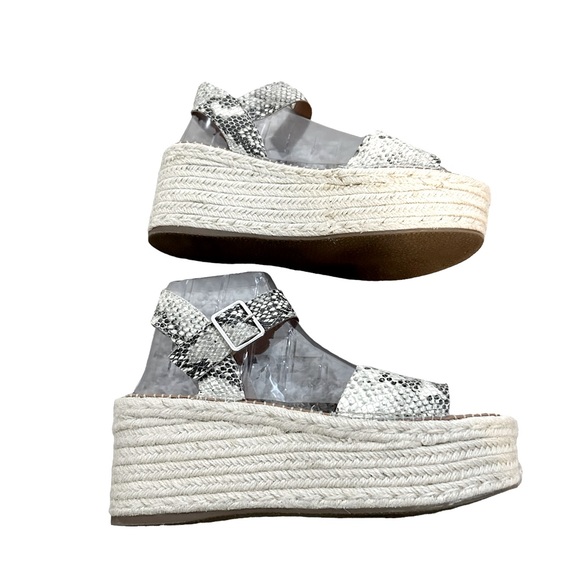Steve Madden Black White & Gray Cabo Snake Print Espadrille Sandals, Size 10M - Picture 5 of 12